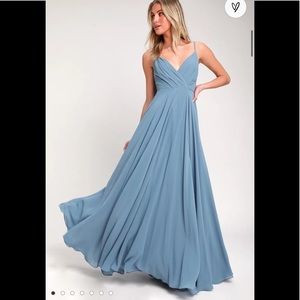Lulus All about love slate blue maxi dress